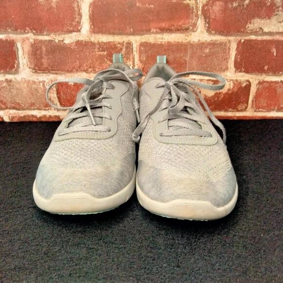 Skechers Shoes Womens Size 8.5 Arch Fit Teal Gray Athletic Sneakers - Picture 4 of 8